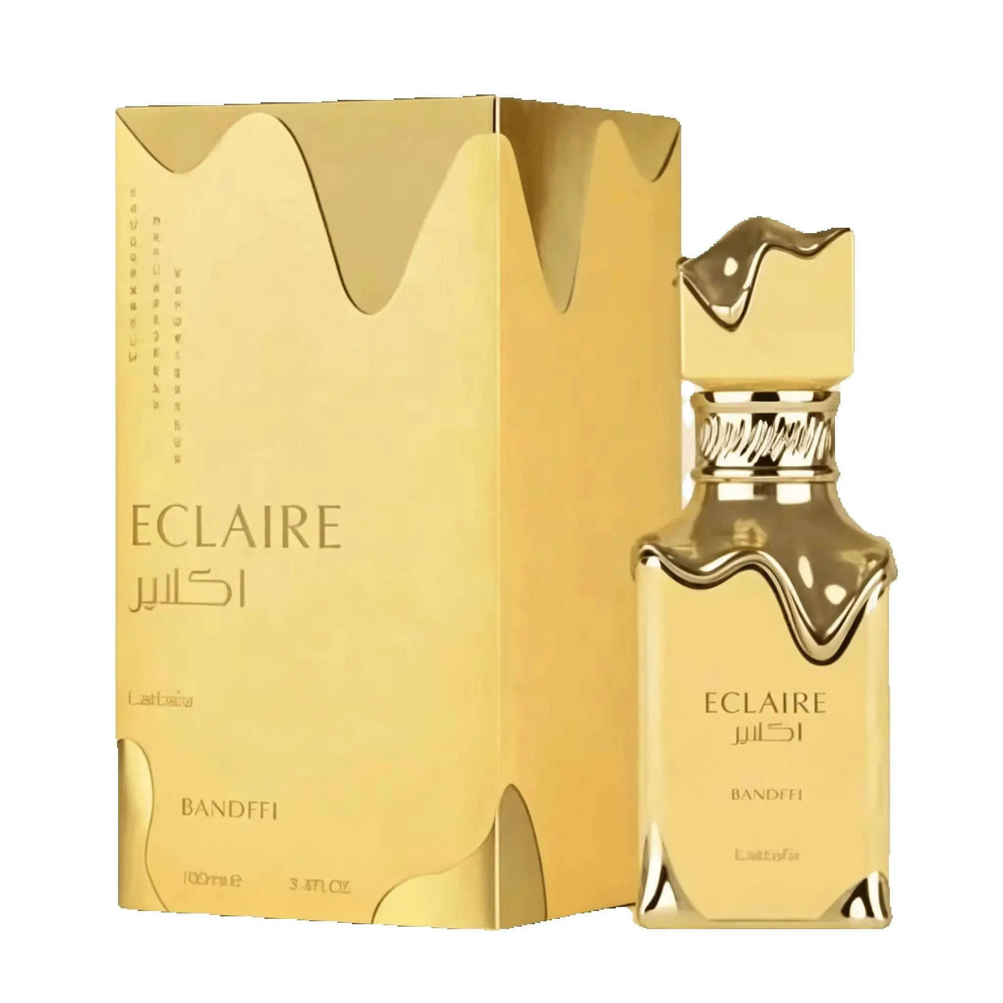 YARA LATTAFA Eclaire Bandffi Eau De Parfum 100ML With Original Gift Box Long Lasting Rich Warm Sweet Floral Vanilla Fragrance Women Perfume Full Gold Liquid Drip Wave Bottle Luxury Glam Scent Wedding Holiday Gift for Ladies