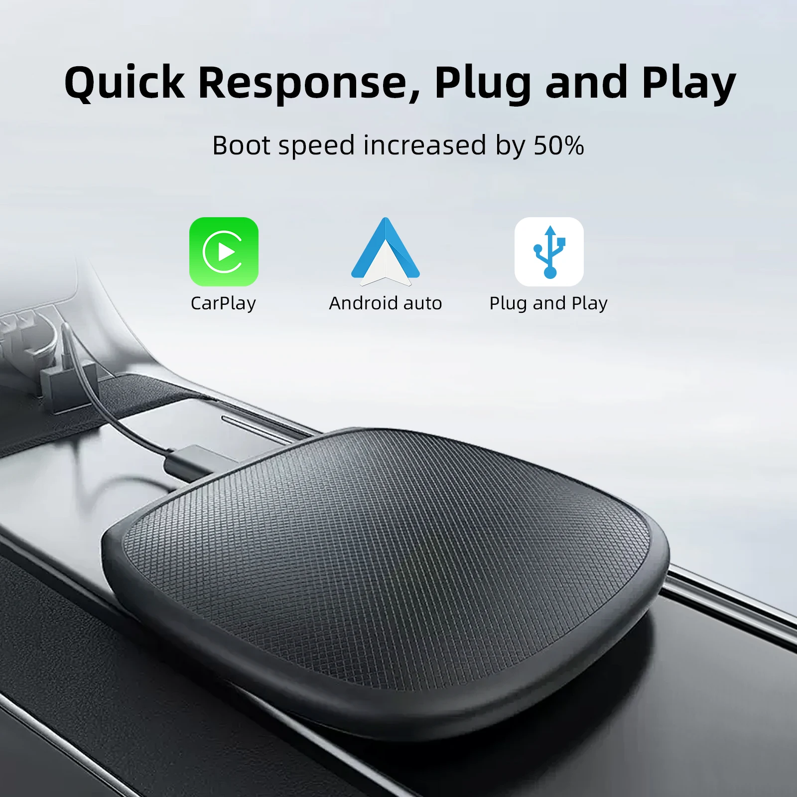 Full Android 13 CarPlay Ai Box CarPlay Android Auto Wired to Wireless Android Qualcomm Octa-core Netflix Youtube Support HDMI Output Plug and Play