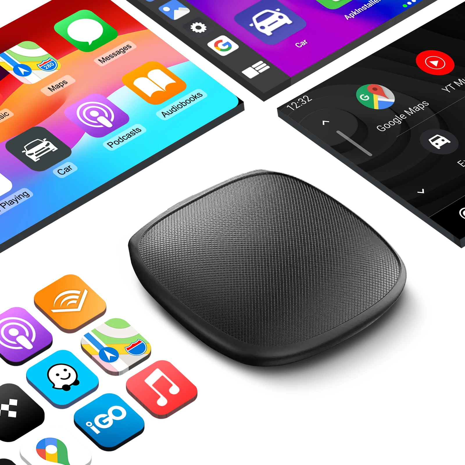Full Android 13 CarPlay Ai Box CarPlay Android Auto Wired to Wireless Android Qualcomm Octa-core Netflix Youtube Support HDMI Output Plug and Play
