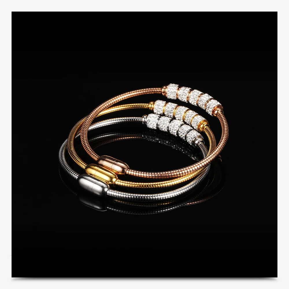 Drop shipping Fashion Woman Bracelet and Bangles With Magnetic Clasp Women Stainless Steel Bracelet Bangles Jewelry Wholesale