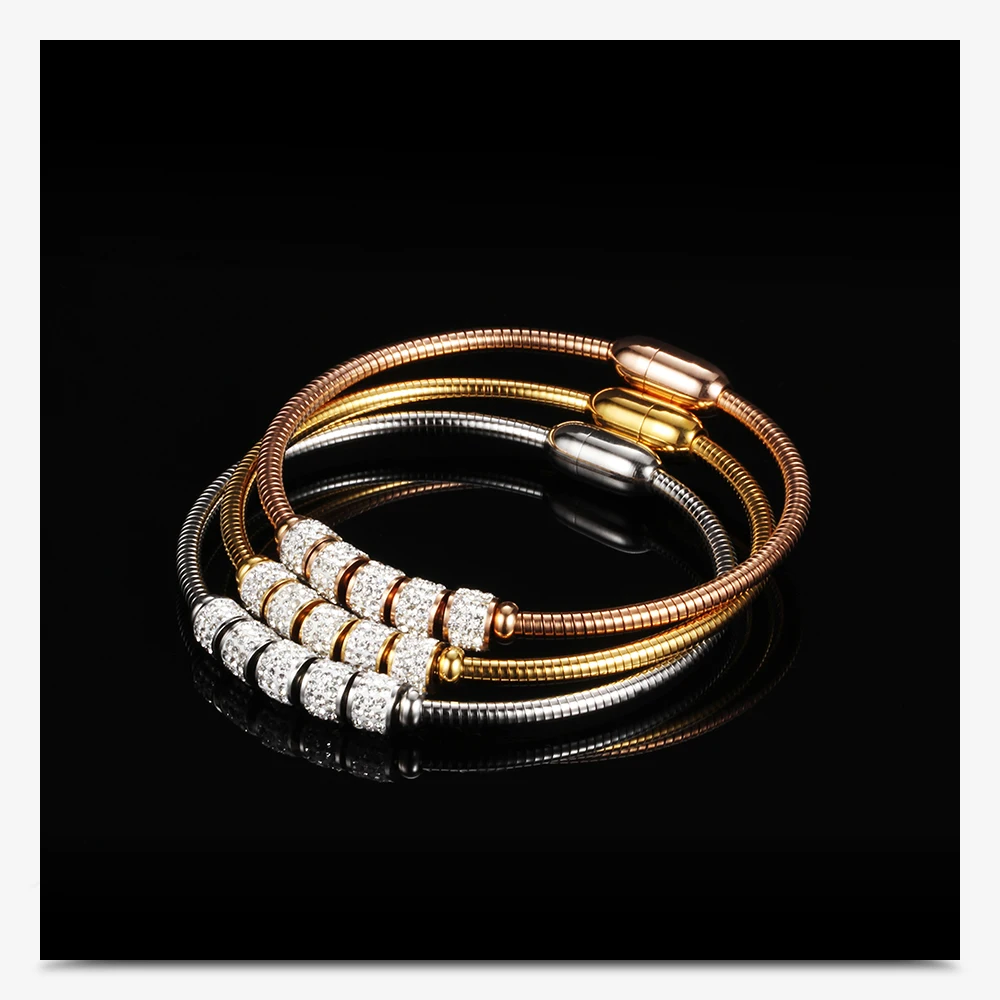 Drop shipping Fashion Woman Bracelet and Bangles With Magnetic Clasp Women Stainless Steel Bracelet Bangles Jewelry Wholesale