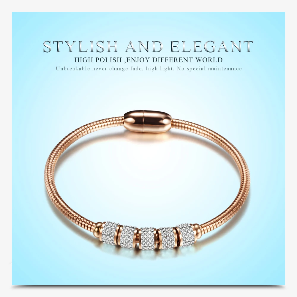 Drop shipping Fashion Woman Bracelet and Bangles With Magnetic Clasp Women Stainless Steel Bracelet Bangles Jewelry Wholesale