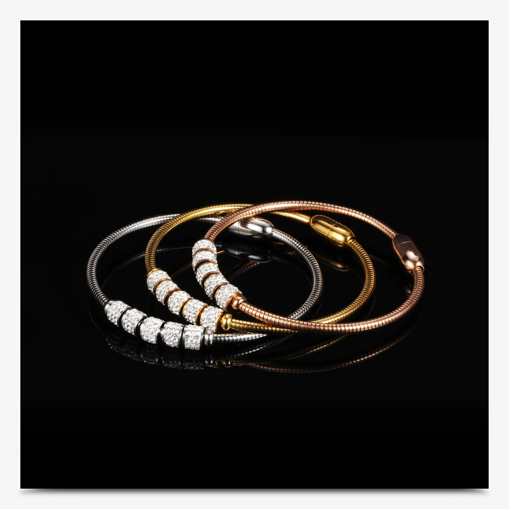 Drop shipping Fashion Woman Bracelet and Bangles With Magnetic Clasp Women Stainless Steel Bracelet Bangles Jewelry Wholesale