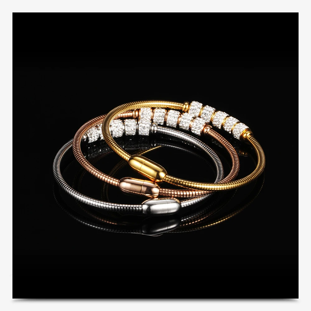 Drop shipping Fashion Woman Bracelet and Bangles With Magnetic Clasp Women Stainless Steel Bracelet Bangles Jewelry Wholesale