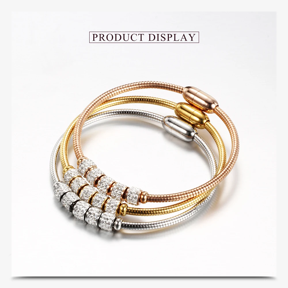 Drop shipping Fashion Woman Bracelet and Bangles With Magnetic Clasp Women Stainless Steel Bracelet Bangles Jewelry Wholesale