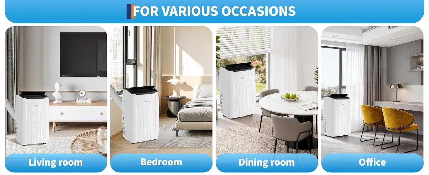 14000 BTU Portable Air Conditioner, 3 In 1 AC Unit with Fan, Dehumidifier & 48dB Quiet,Remote Control, Cools up to 750 Sq.Ft,24H Timer,Window Kits Included for Room Indoor Office & Dorms