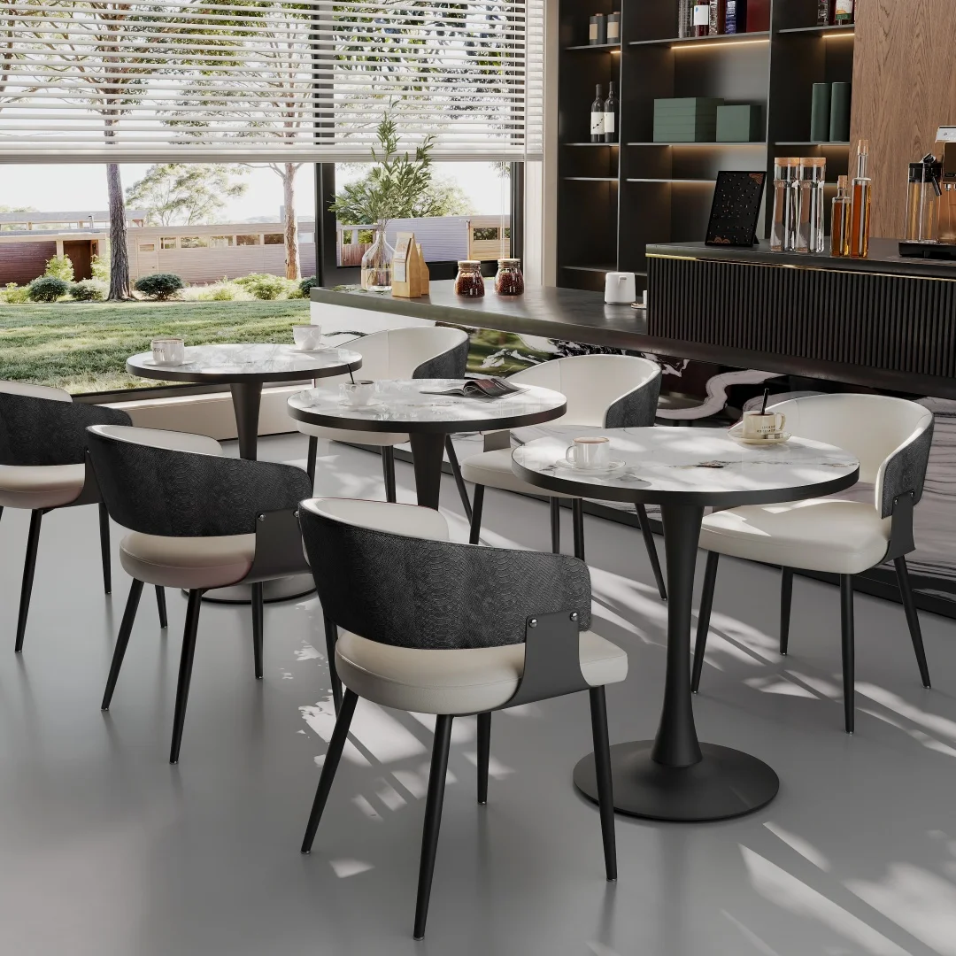 Comfortable Crocodile-Textured Microfiber Leather Dining Chair,Padded Wide Seat Upholstered Leisure Chair for Kitchen Restaurant Home