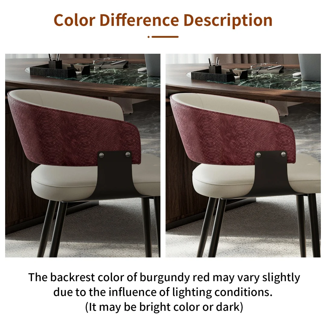 Comfortable Crocodile-Textured Microfiber Leather Dining Chair,Padded Wide Seat Upholstered Leisure Chair for Kitchen Restaurant Home