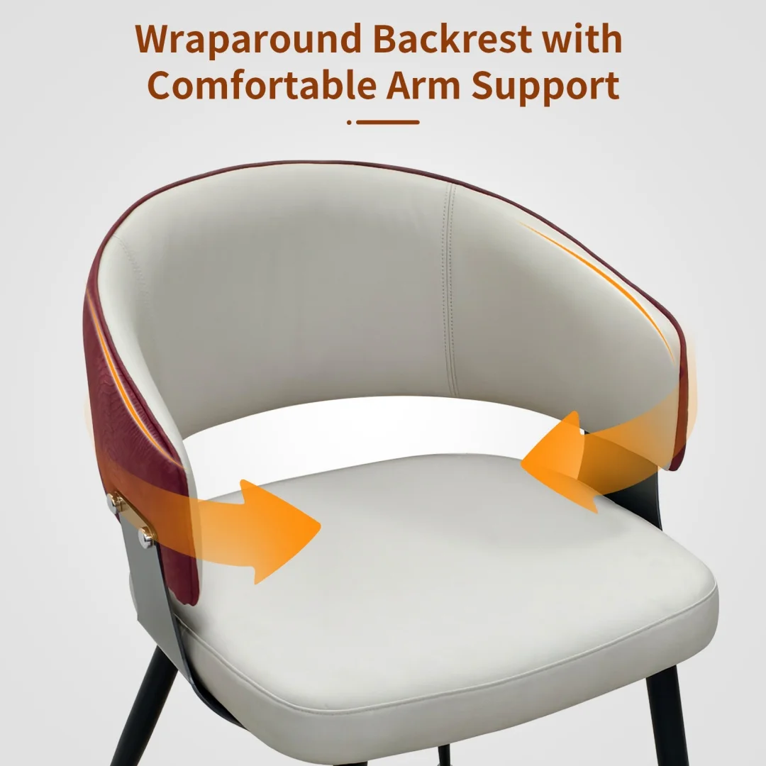 Comfortable Crocodile-Textured Microfiber Leather Dining Chair,Padded Wide Seat Upholstered Leisure Chair for Kitchen Restaurant Home