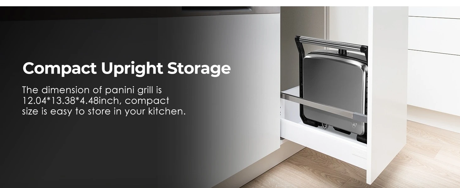 1200W Panini Press Grill with Adjustable Temperature, 4-Slice Indoor Grill, 180° Open Sandwich Maker with Drip Tray