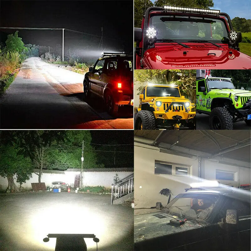 Single Row LED Light Bar 12/20/32 Inch Spot/Flood Combo Beam New IP68 Waterproof 6500K Color Led Work Lights Driving Lamp for Car ATV Truck