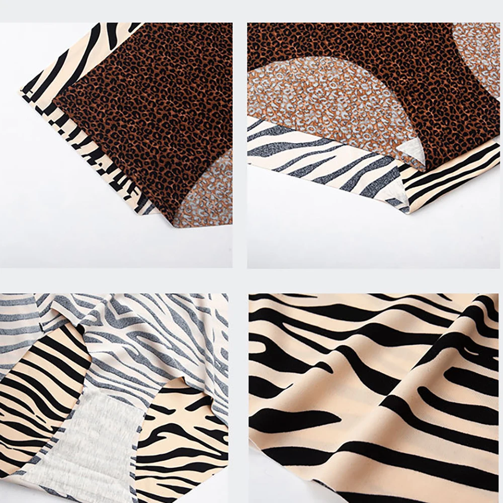 6Pcs Seamless Ice Silk Briefs Women Leopard Print Panties Females Mid Waist Comfort Underpants Girls Soft Lightweight Underwears