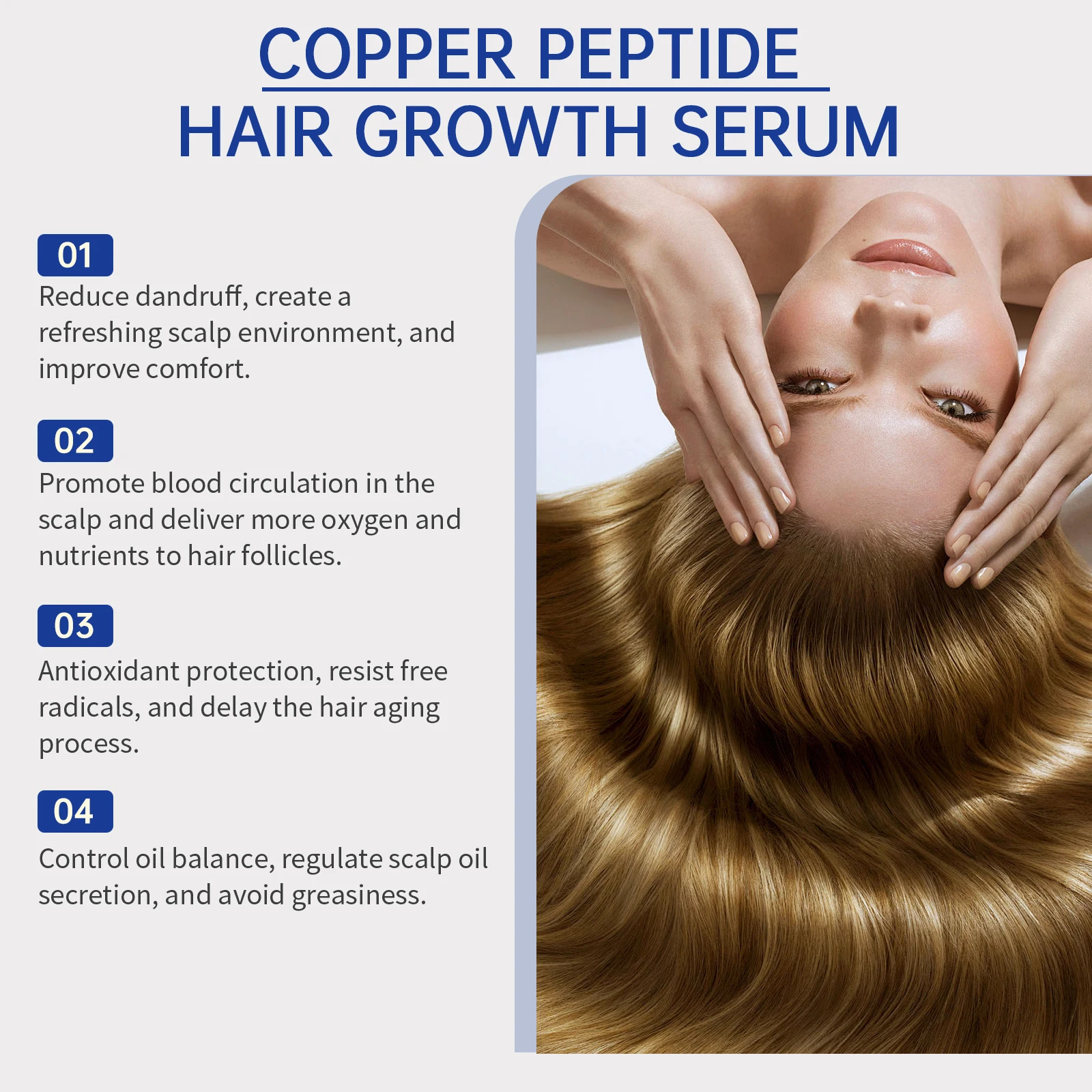 Copper Peptide Hair Density Serum Nourishing Scalp Strengthening Hair Follicles Anti Breakage Fuller Healthier Hair Lightweight & Fast Absorbing