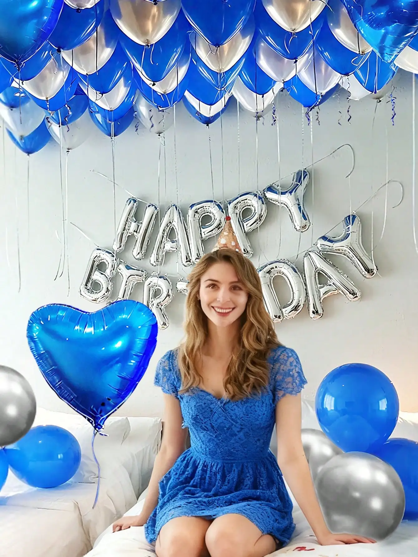 49pcs Pink Birthday Balloon Set, Includes 16 Inch Pink Birthday Decor, Heart Shaped Balloons & Metallic Pink Balloons, Suitable For Birthday Party, Baby Shower, Wedding, Bridal Shower, Photo Booth Backdrop, Anniversary, Home Decoration