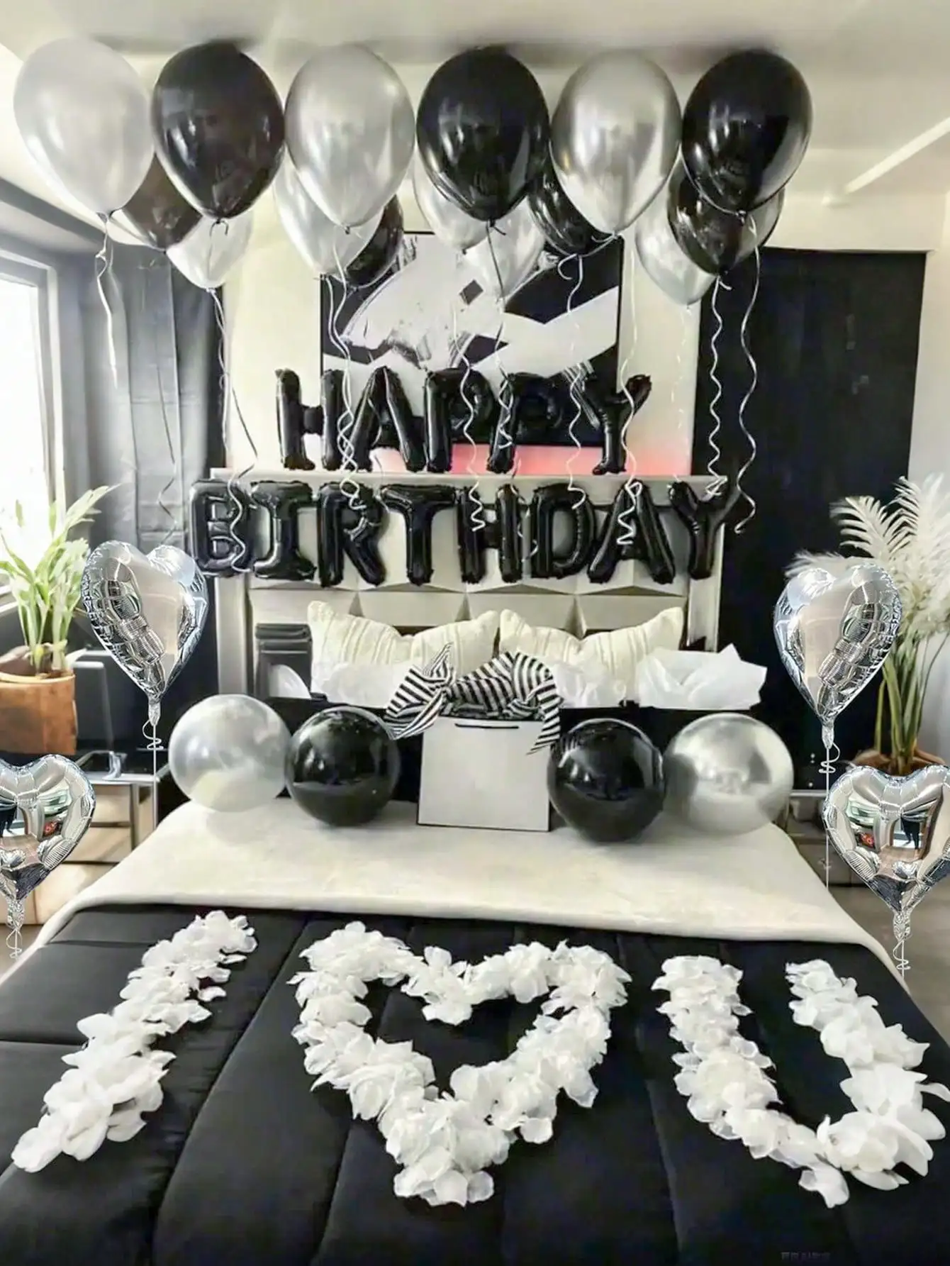 49pcs Pink Birthday Balloon Set, Includes 16 Inch Pink Birthday Decor, Heart Shaped Balloons & Metallic Pink Balloons, Suitable For Birthday Party, Baby Shower, Wedding, Bridal Shower, Photo Booth Backdrop, Anniversary, Home Decoration