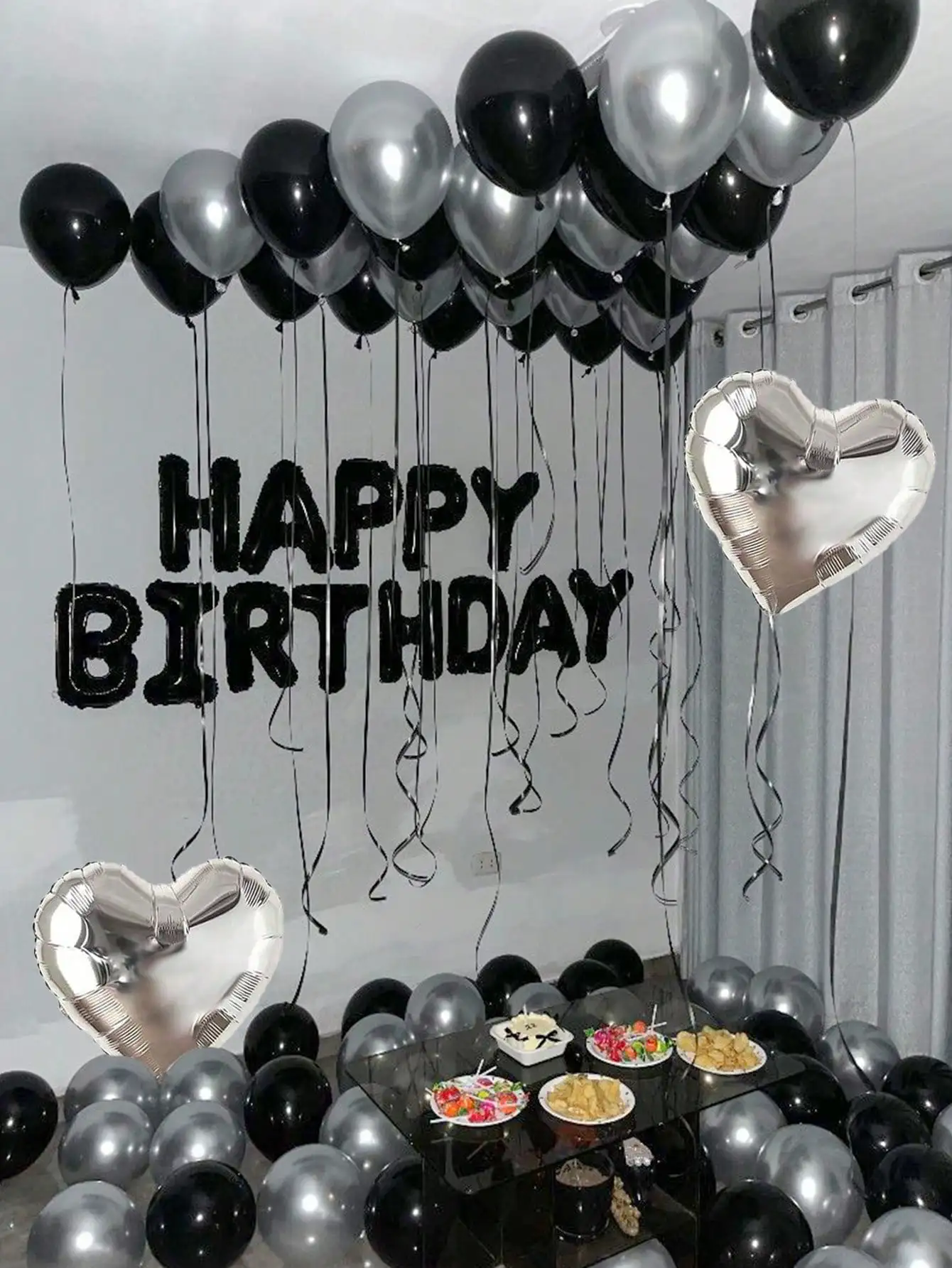 49pcs Pink Birthday Balloon Set, Includes 16 Inch Pink Birthday Decor, Heart Shaped Balloons & Metallic Pink Balloons, Suitable For Birthday Party, Baby Shower, Wedding, Bridal Shower, Photo Booth Backdrop, Anniversary, Home Decoration