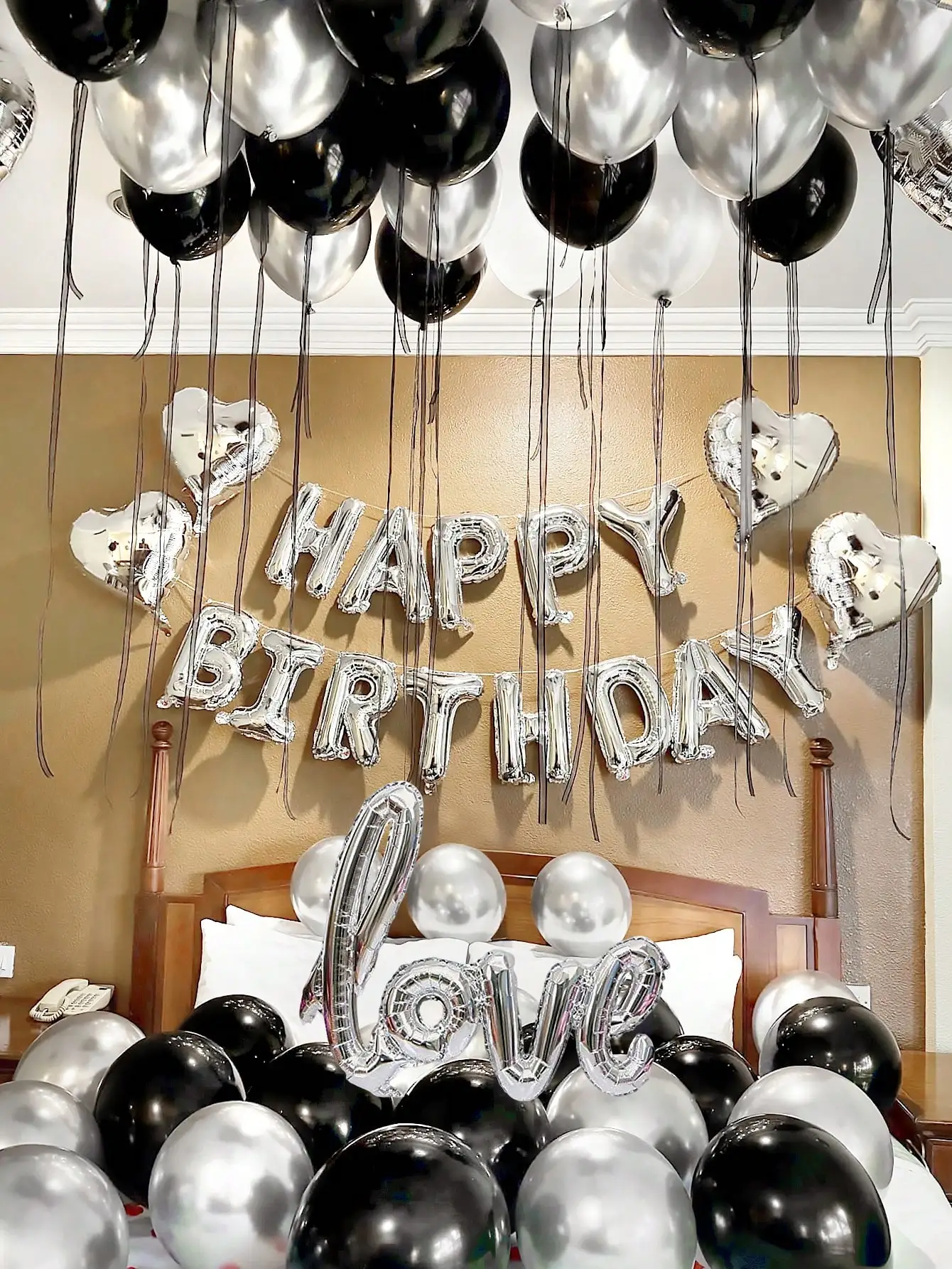 49pcs Pink Birthday Balloon Set, Includes 16 Inch Pink Birthday Decor, Heart Shaped Balloons & Metallic Pink Balloons, Suitable For Birthday Party, Baby Shower, Wedding, Bridal Shower, Photo Booth Backdrop, Anniversary, Home Decoration