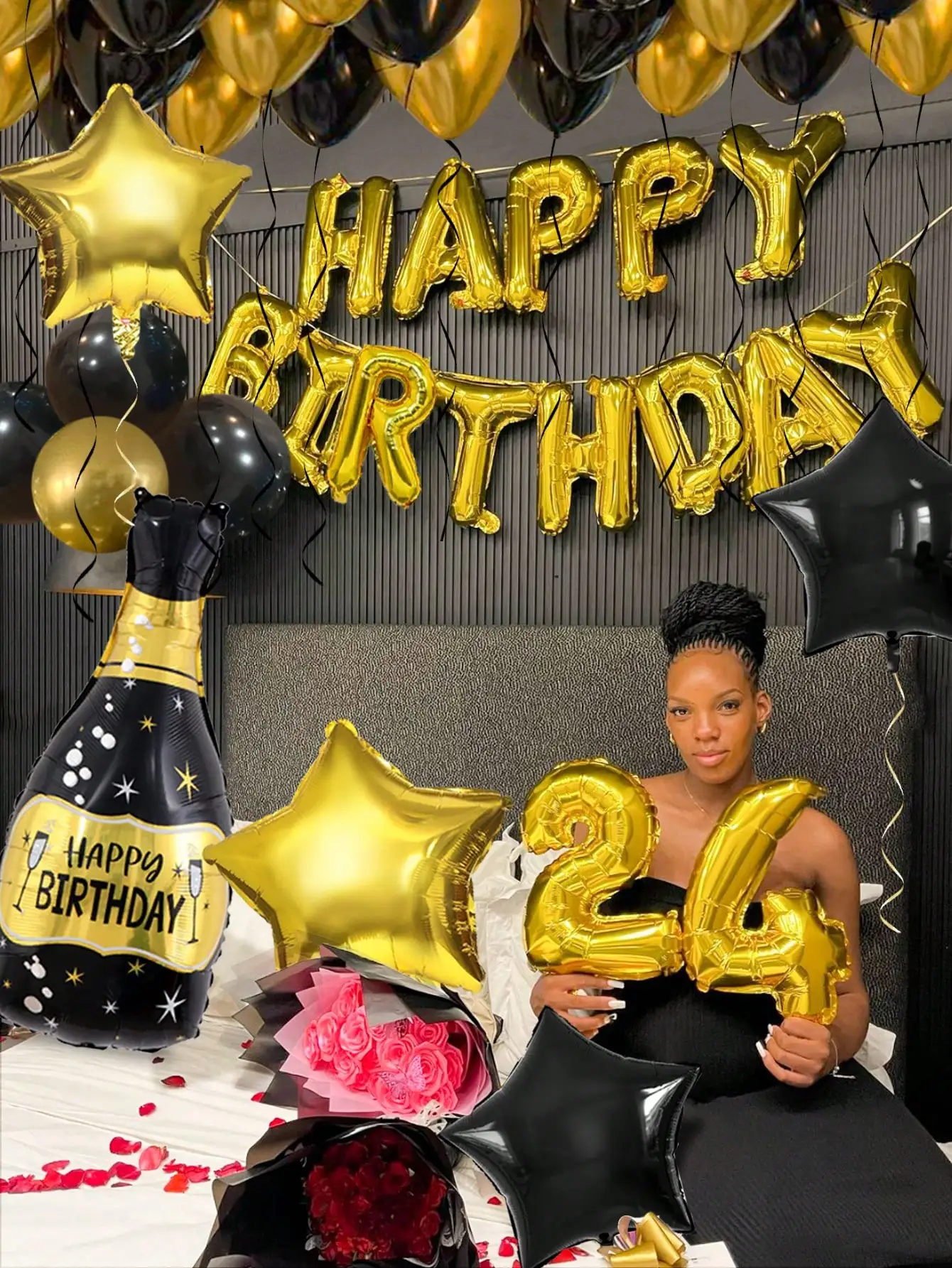 49pcs Pink Birthday Balloon Set, Includes 16 Inch Pink Birthday Decor, Heart Shaped Balloons & Metallic Pink Balloons, Suitable For Birthday Party, Baby Shower, Wedding, Bridal Shower, Photo Booth Backdrop, Anniversary, Home Decoration