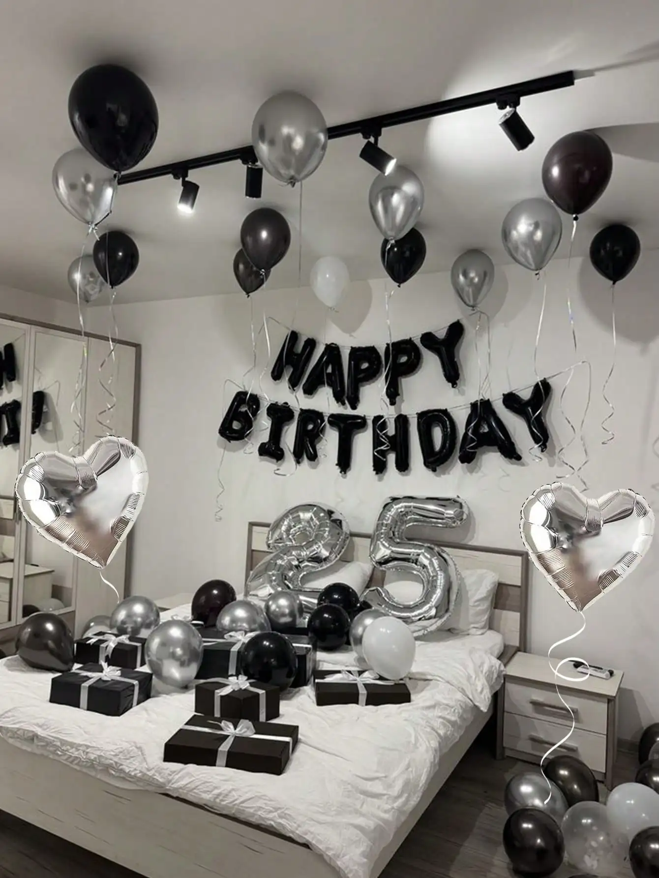 49pcs Pink Birthday Balloon Set, Includes 16 Inch Pink Birthday Decor, Heart Shaped Balloons & Metallic Pink Balloons, Suitable For Birthday Party, Baby Shower, Wedding, Bridal Shower, Photo Booth Backdrop, Anniversary, Home Decoration
