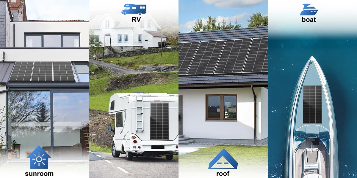 RVPOZWER 200W/400W/800W Bifacial Solar Panel 18BB N-Type Mono Cells High-Efficiency PV Power for Home Rooftop Off-Grid Outdoor