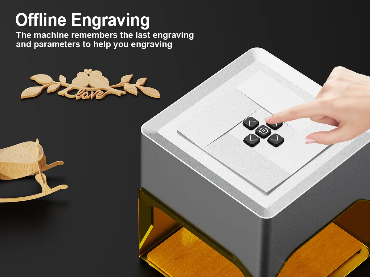 Twotrees Laser Engraver TS1 3W Laser Engraving Machine 80x80mm Blue Light Diode Laser Wood Cutting tools DIY Dog Tag With Acrylic filter baffle