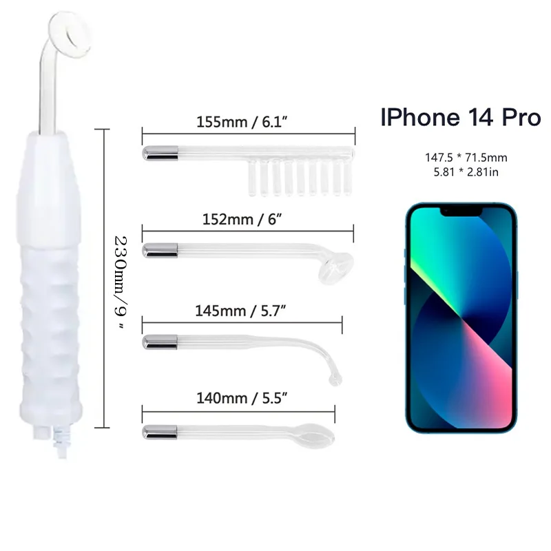 Professional Auto 4 in 1 Electric Therapy Hair Treatment Face Care High Frequency Wand Skin Rejuvenation Machine