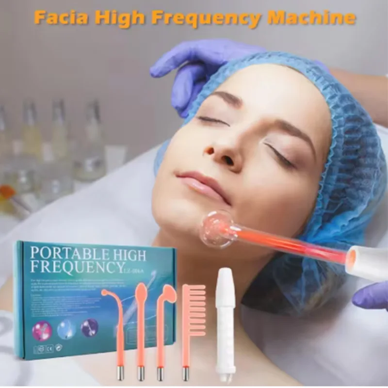 Professional Auto 4 in 1 Electric Therapy Hair Treatment Face Care High Frequency Wand Skin Rejuvenation Machine