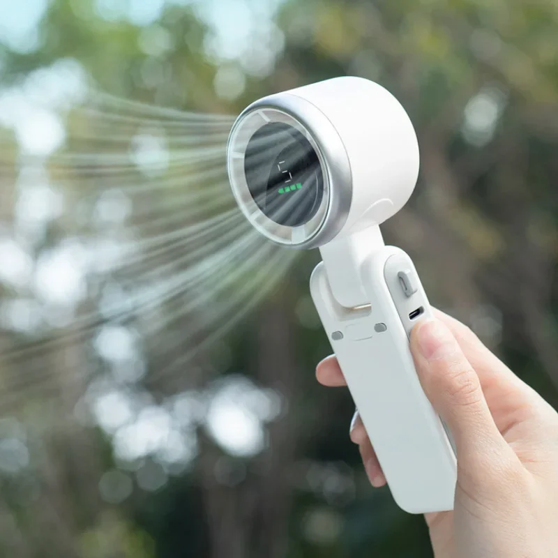 2026 New Hanging Neck Outdoor 180 Degree Folding Desktop Mini Fan Hand-held Folding High-speed Powerful Turbo Fan