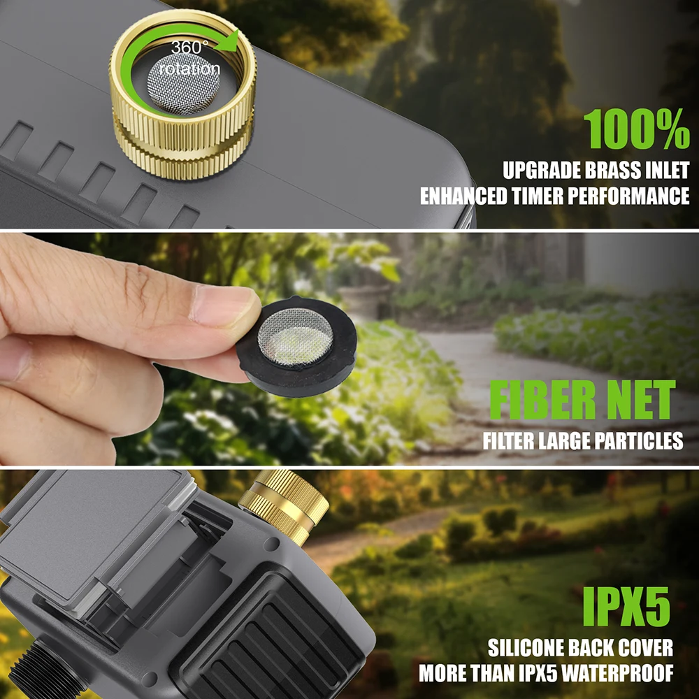 INSOMA Wifi Direct Automatic Water Timer Garden Irrigation Watering System Dual Hose Remote Control Sprinkler Programmer for Yard Lawn