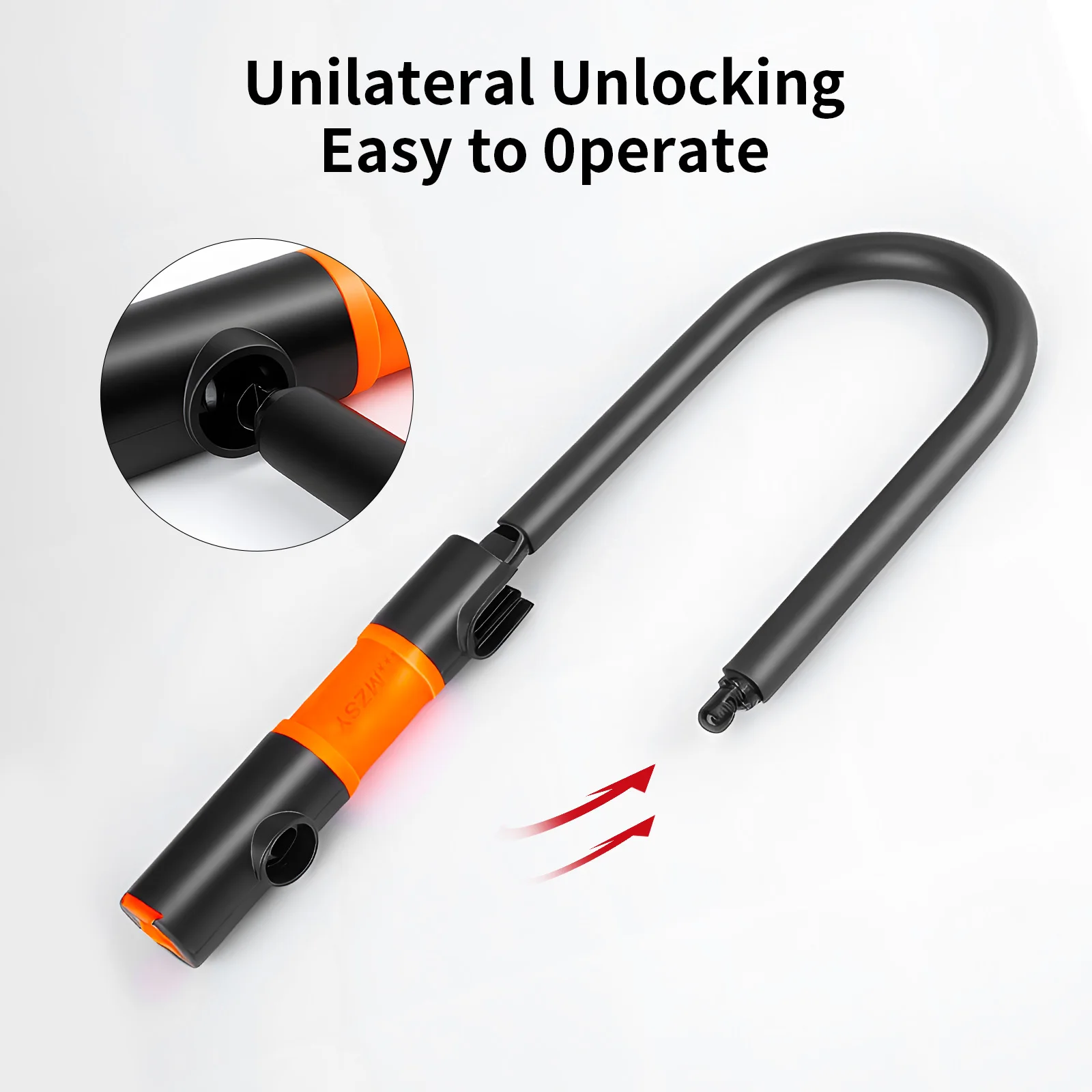 TOSUOD U-Lock High-Strength Alloy Steel Zinc Alloy Lock Cylinder With 2 Keys For Mountain Road Folding Electric Motorcycle Etc U Lock