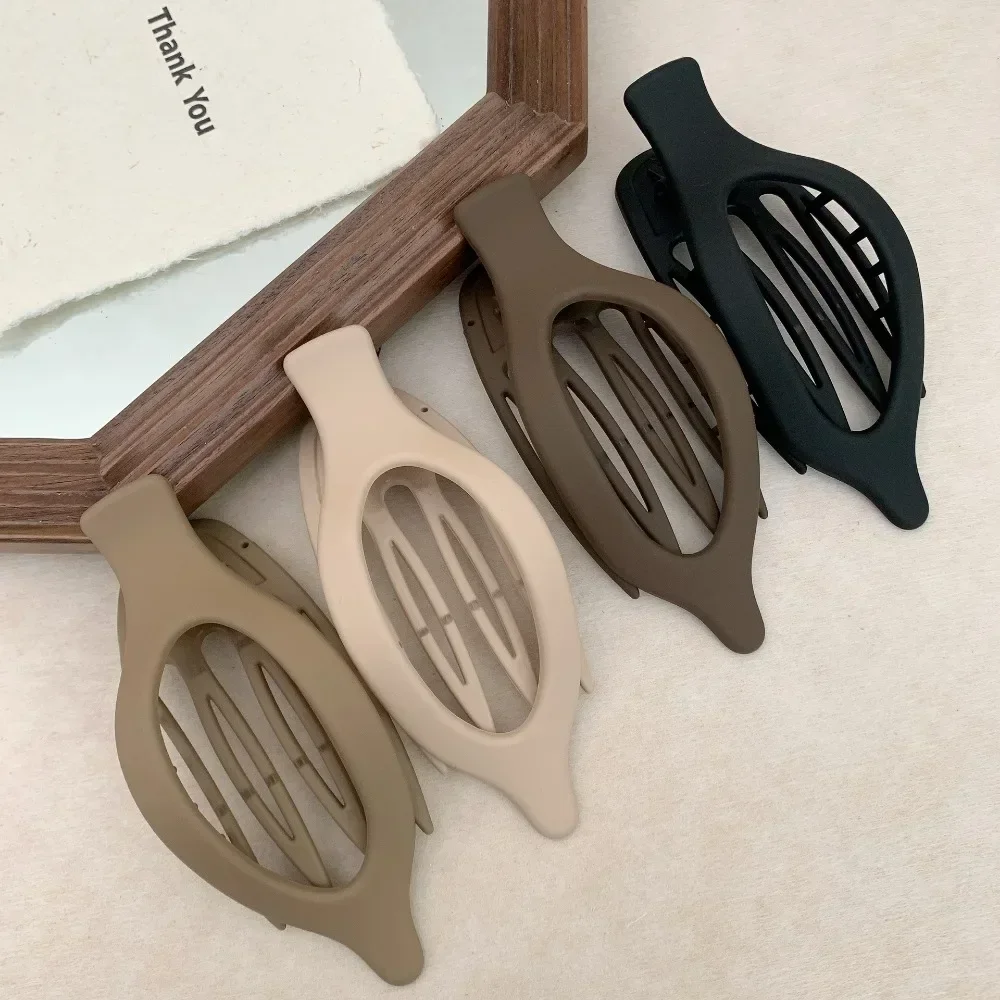 6pcs Large Size Plastic Matte Hair Claw Clips for Women Thick Hair Accessories Fashion Neutral Color Autumn Winter Duckbill Clip