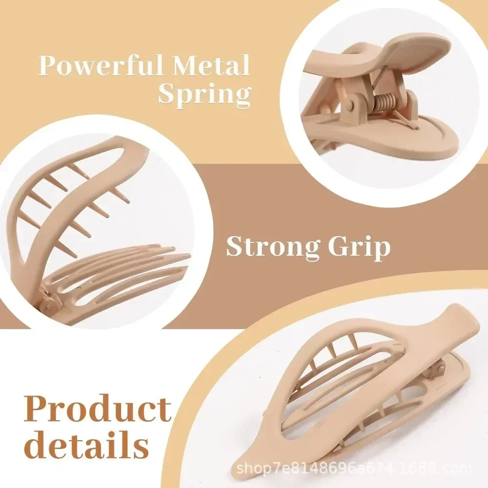 6pcs Large Size Plastic Matte Hair Claw Clips for Women Thick Hair Accessories Fashion Neutral Color Autumn Winter Duckbill Clip