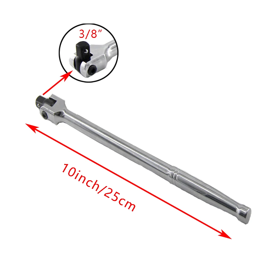 2 PIECES 3/8 inch Socket Wrench Drive Heavy Duty Breaker Bar Use for Stubborn Nuts and Bolts 250MM Length Toughbuilt Multitool Spanner