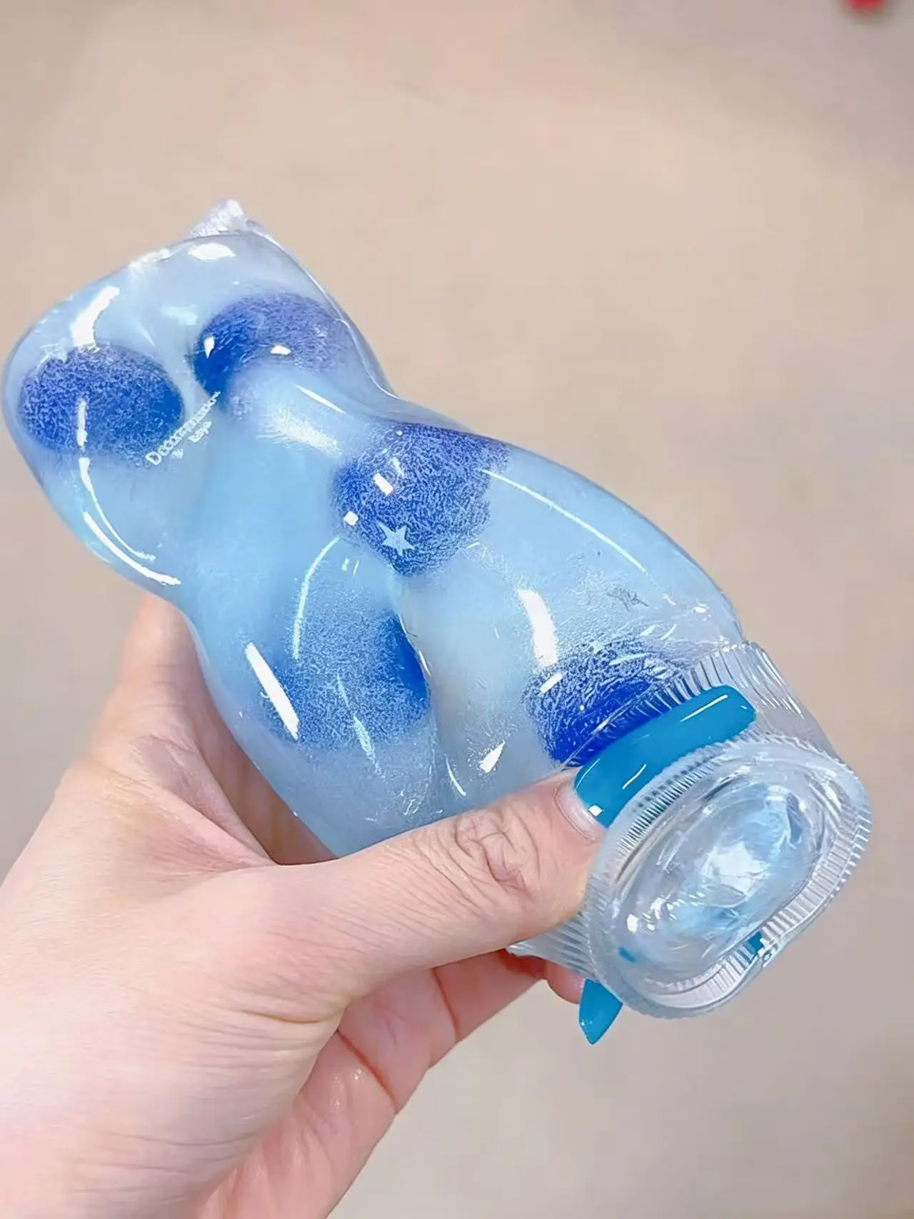 1pc Mini Fruit Drink Bottle Squishy Toy, Transparent Water Bottle Squeeze Fidget Toy, 3D Fruit Inside Pinch Toy, Novelty Stress Relief Hand Toy for Teens Adults