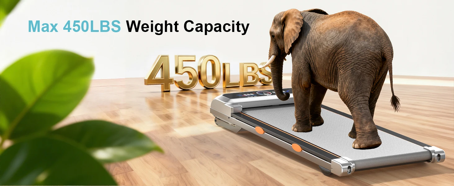 Treadmill with 15% 12-Level Auto Incline & UI Screen, 3.5HP Foldable Under Desk Treadmill, 450LBS Capacity, Bluetooth Speaker, Remote & APP Control for Home Office - Portable