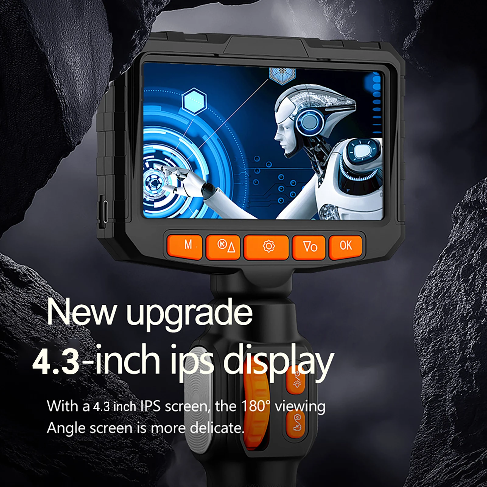 3.9mm & 6mm Articulating Borescope 1080P HD 4.3" LCD Handheld Endoscope Camera with Adjustable LEDs for Auto Engine Repair Pipe Wholesale
