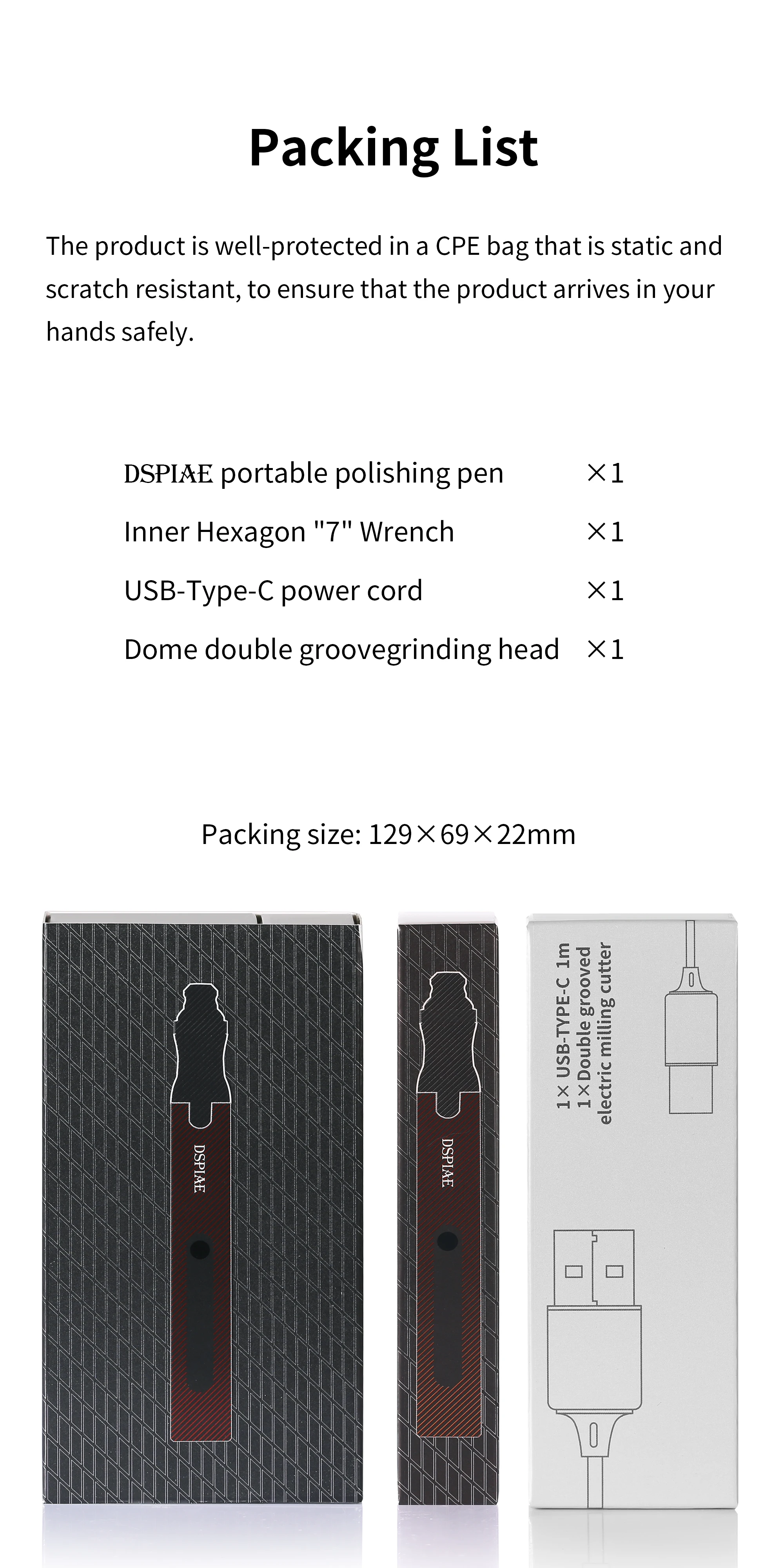 DSPIAE ES-P Portable Electric Sander Pen 4.2V 10W with Sponge Sanding Disc Pre-Cut Round Abrasive Sandpaper for Portable Electric Sharpening
