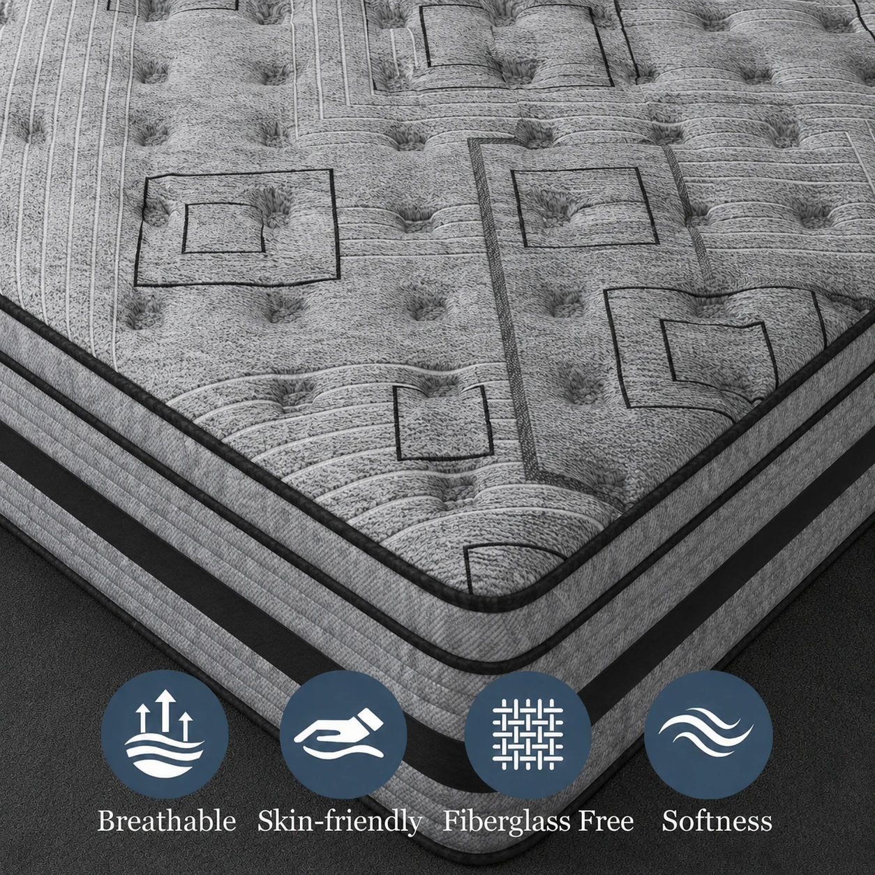 12/ 14inch Foam and Spring Hybrid Mattress, Medium Firmness, Available in Full, Queen, and King Sizes, Gel Memory Foam for Lumbar Support, Boxed Mattress