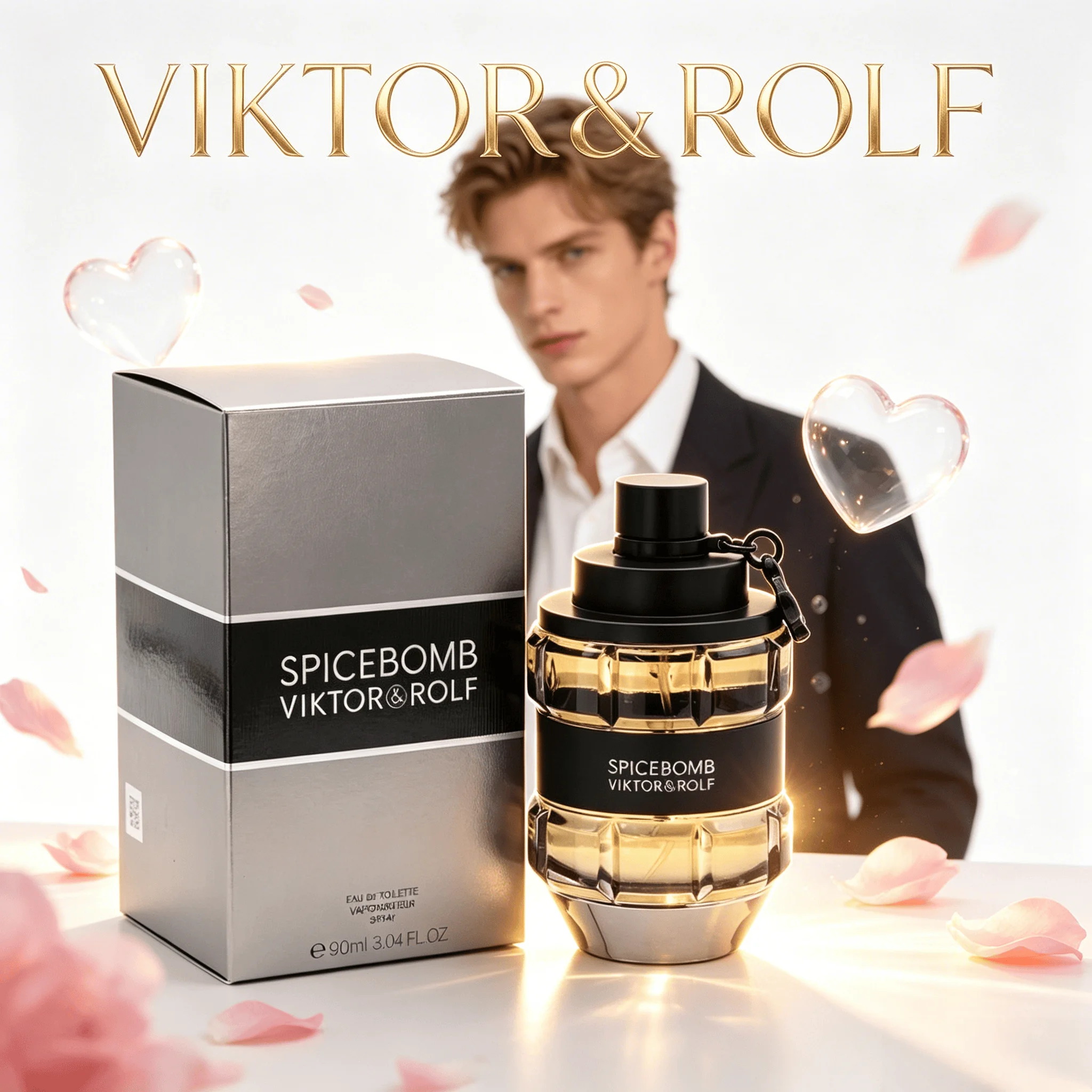Viktor&Rolf Boom! Men's Perfume - Spicy Wood Mixed With Amber and Vanilla, 3.4 Ounces, Lasting Fragrance, High-quality Men's