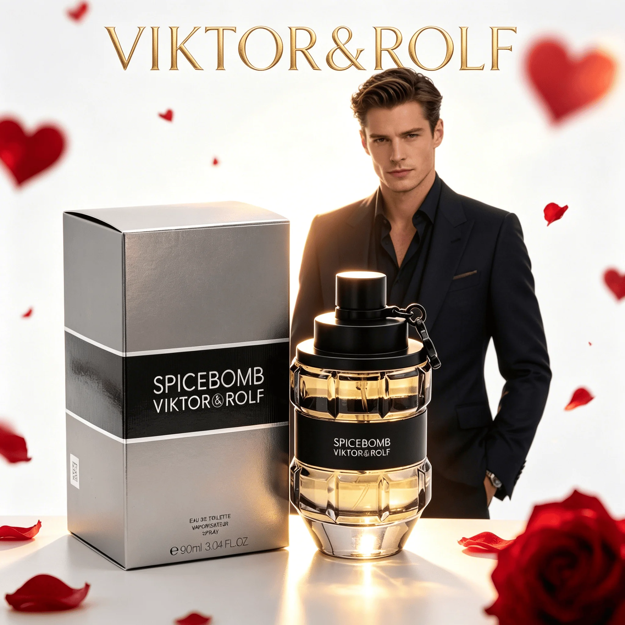 Viktor&Rolf Boom! Men's Perfume - Spicy Wood Mixed With Amber and Vanilla, 3.4 Ounces, Lasting Fragrance, High-quality Men's