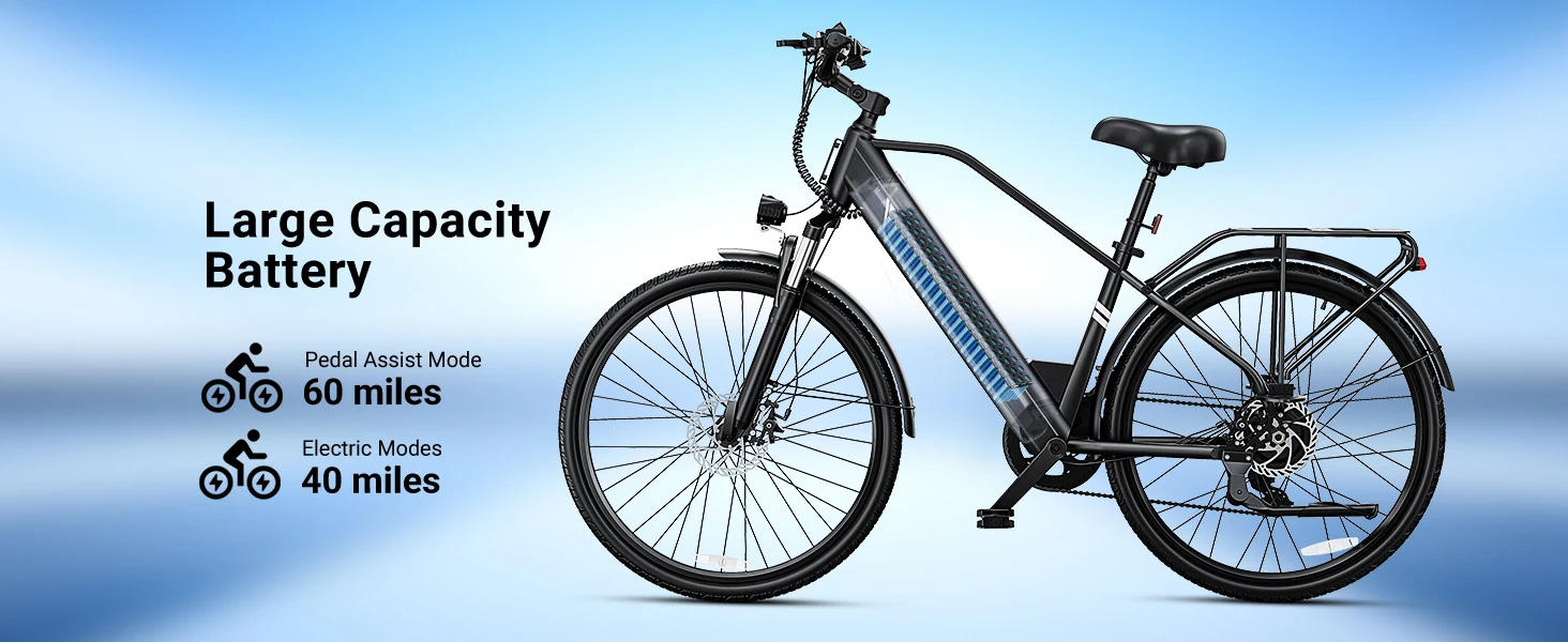 DYU C5 Adult Electric Bike 1000W Motor 480WH Lithium Battery Electric Bicycle ，7-Speed City E-Bike UL2849 Certified