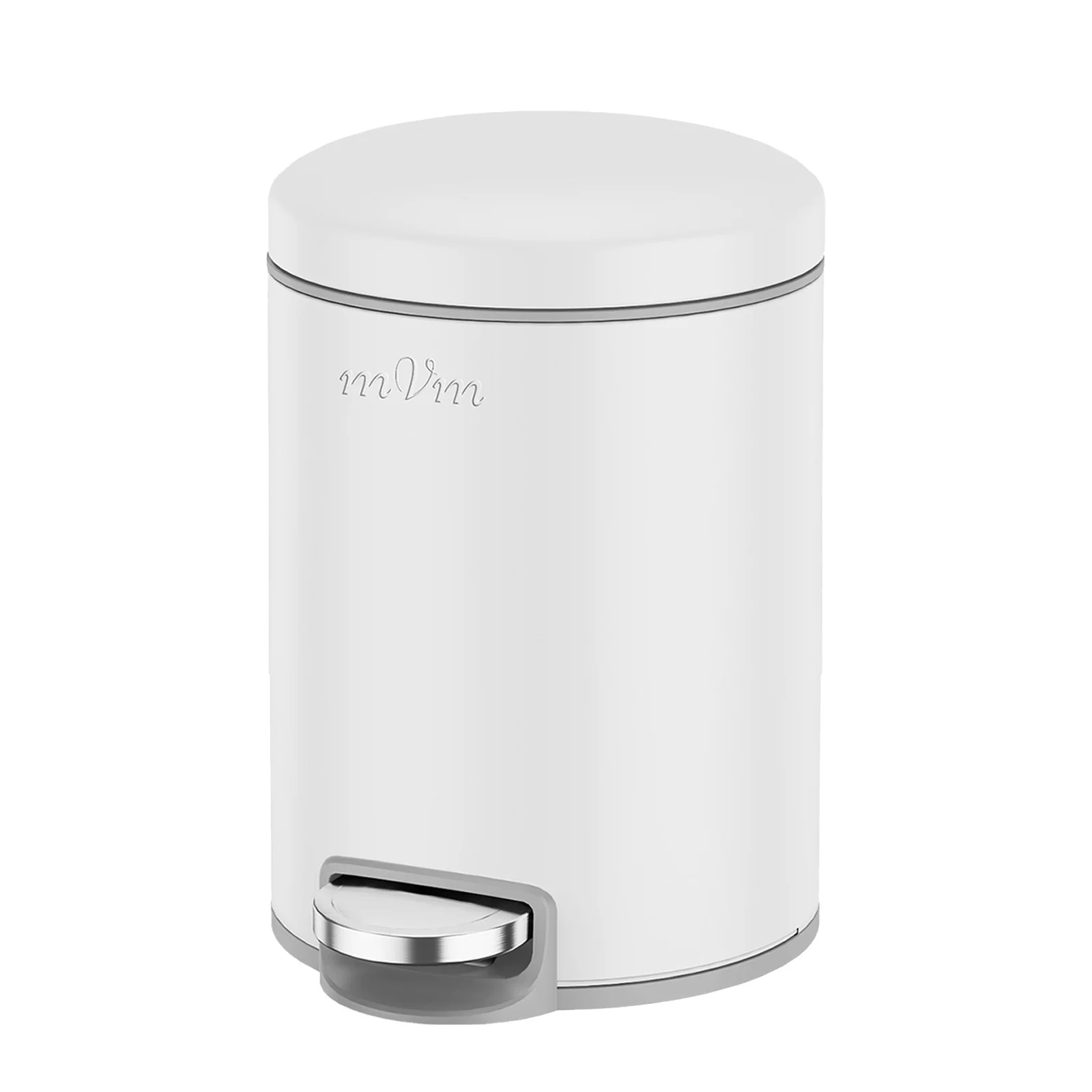 mVm Trash Can Stainless 5/12/20L Kitchen Step Trash Bin round trash can Stainless lid