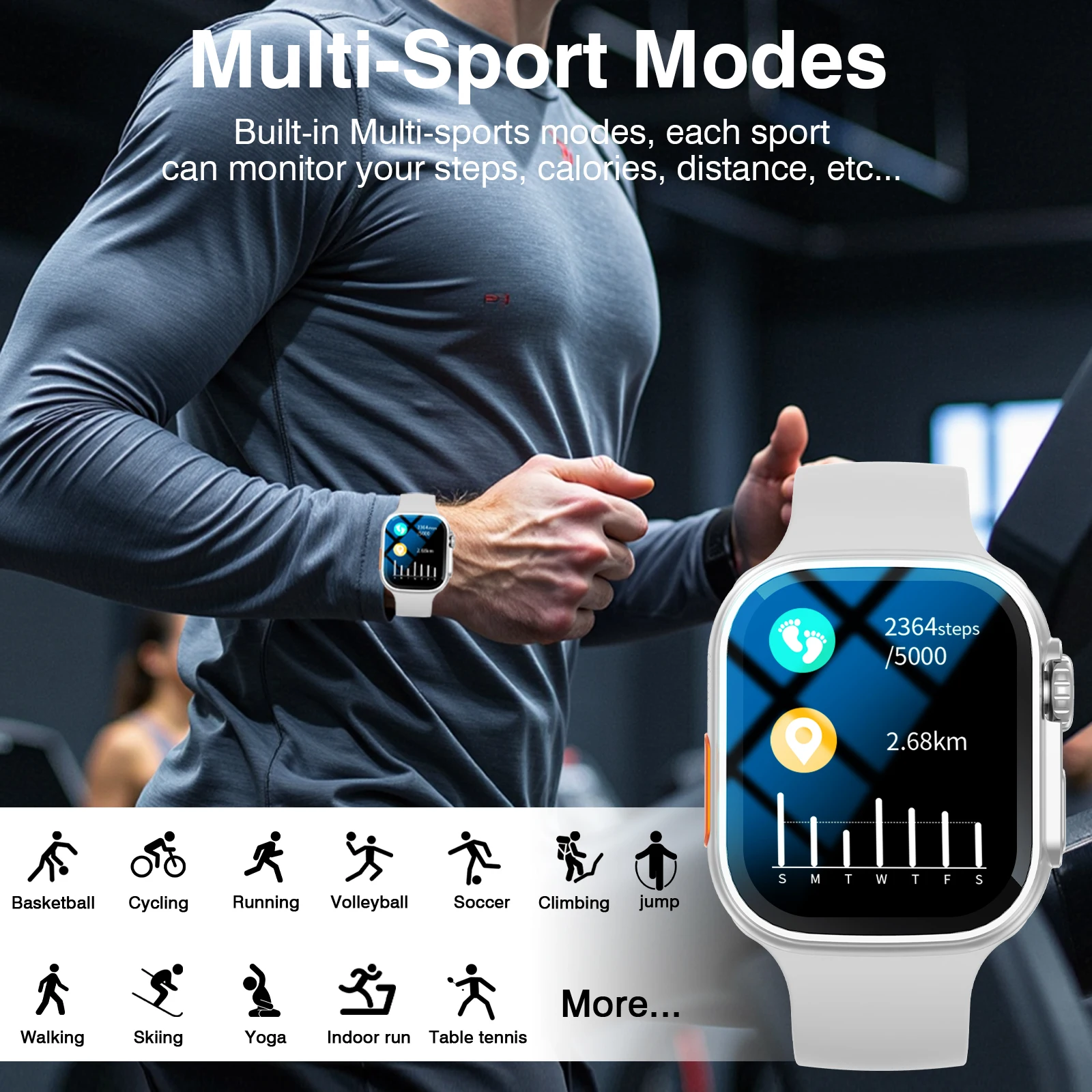 2026 New Full-Touch High-Definition Men'S and Women'S Sports Smartwatch Features, Wireless Dialing, Answering Calls, Motion Tracking, Music Control.Suitable for Android & Iphone