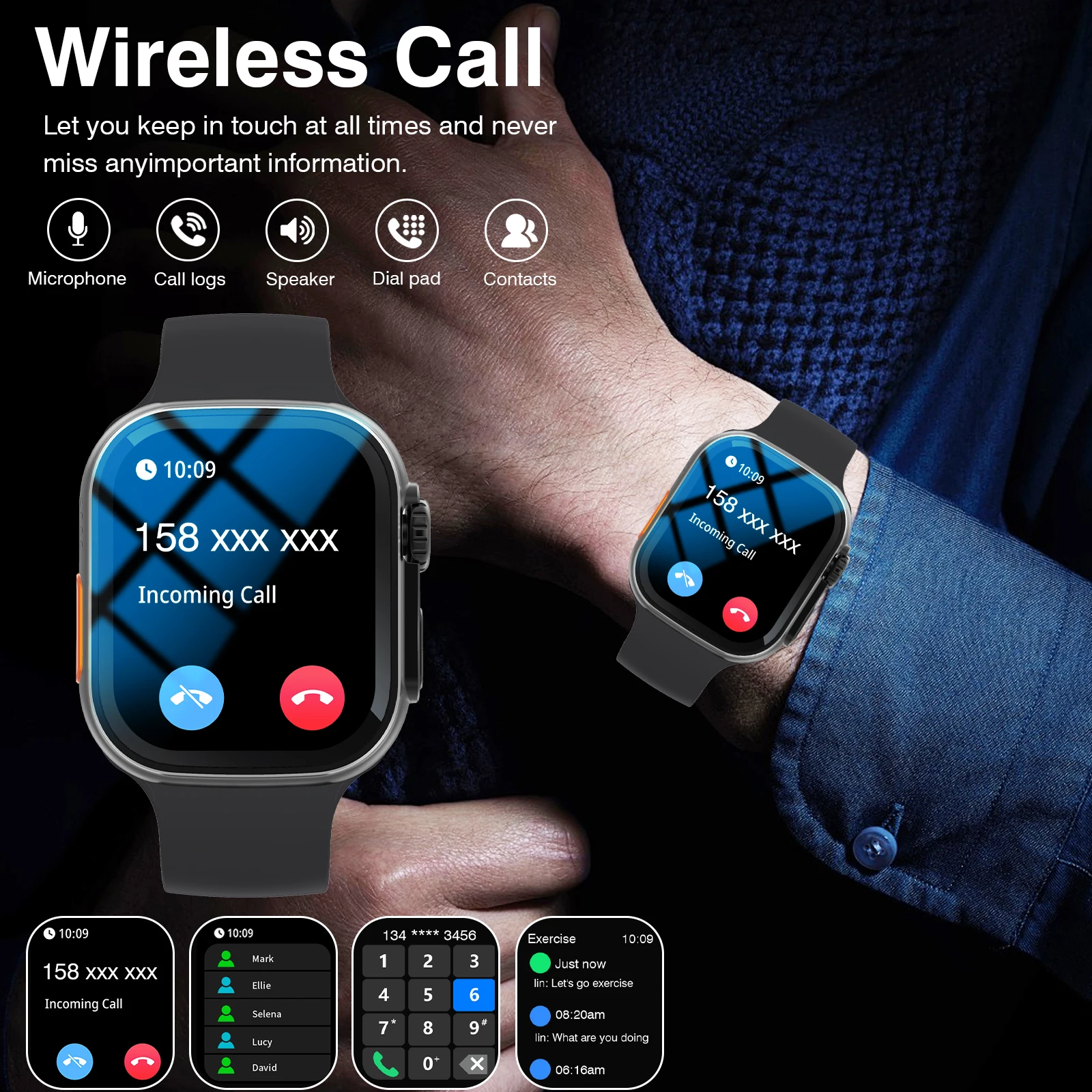 2026 New Full-Touch High-Definition Men'S and Women'S Sports Smartwatch Features, Wireless Dialing, Answering Calls, Motion Tracking, Music Control.Suitable for Android & Iphone