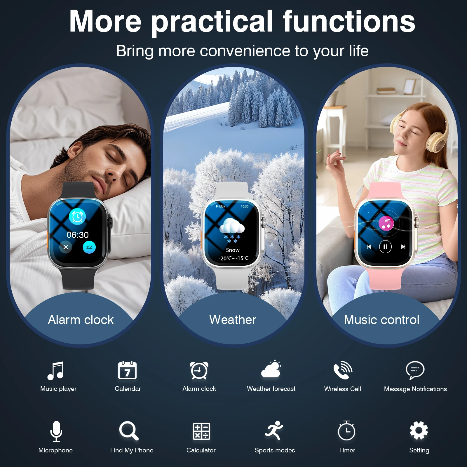 2026 New Full-Touch High-Definition Men'S and Women'S Sports Smartwatch Features, Wireless Dialing, Answering Calls, Motion Tracking, Music Control.Suitable for Android & Iphone
