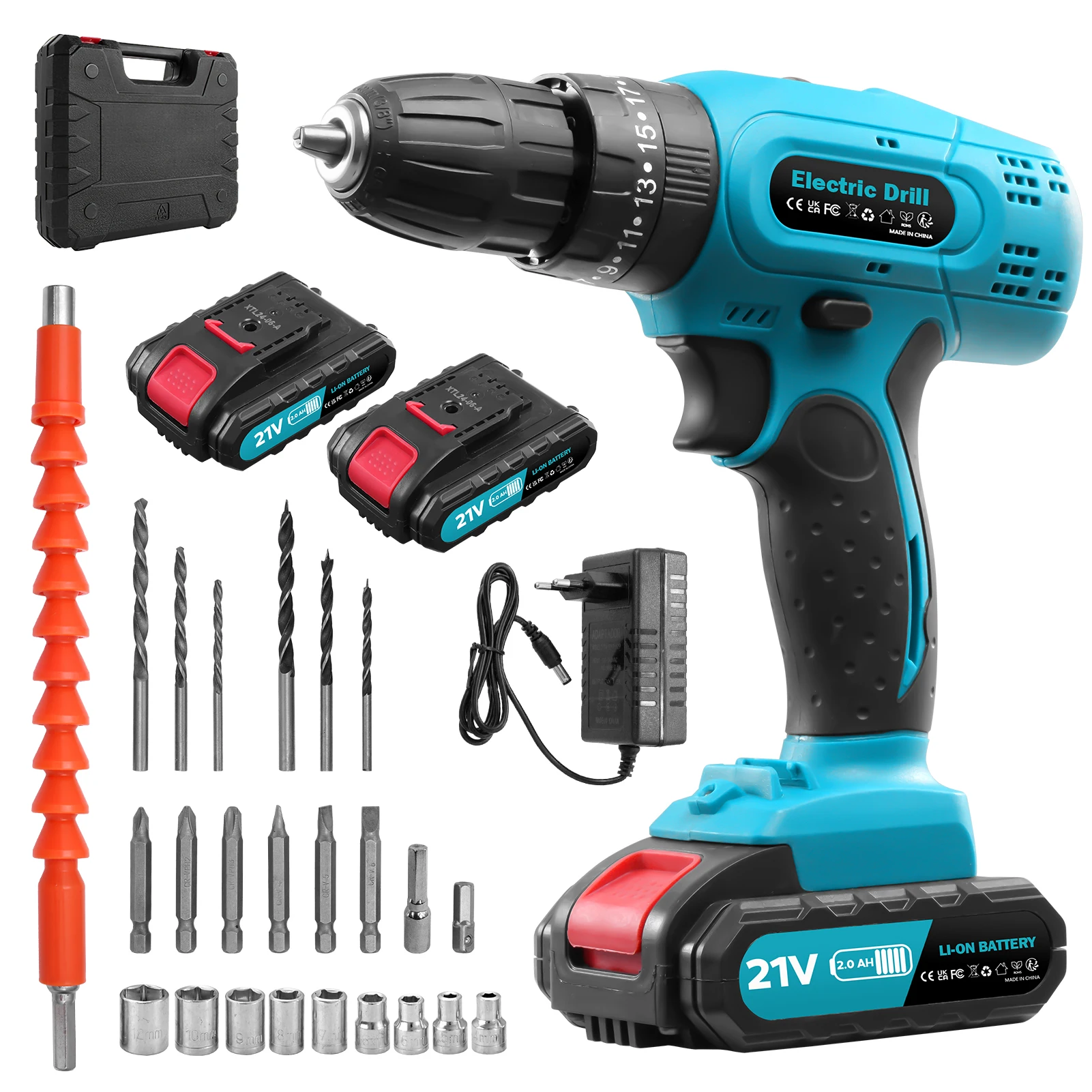 Lithium Battery-Powered Screwdriver, Electric Screwdriver, Electric Hand Drill, Electric Impact Drill, Combo Set, Home DIY Kit