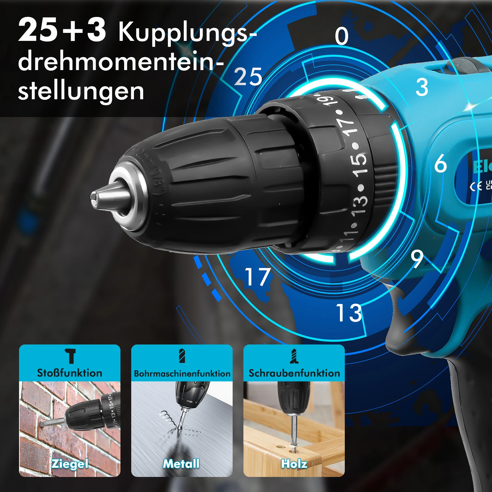 Lithium Battery-Powered Screwdriver, Electric Screwdriver, Electric Hand Drill, Electric Impact Drill, Combo Set, Home DIY Kit
