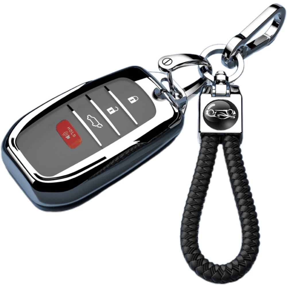 Key Fob Cover for Toyota 2026 2025 Camry and 2026-2023 Corolla Crown, 4-Button, TPU, black sivler red blue
