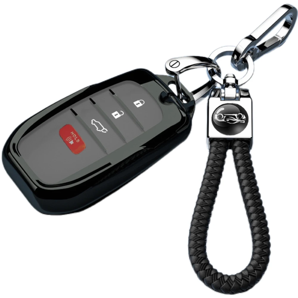 Key Fob Cover for Toyota 2026 2025 Camry and 2026-2023 Corolla Crown, 4-Button, TPU, black sivler red blue