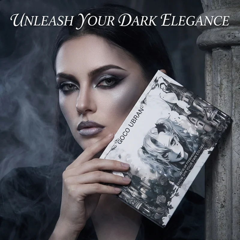 24-Color Halloween Eyeshadow & Makeup Brushes & Mascara Eye Makeup Set, Earth-Tone Smoky Matte and Shimmer for a Natural Look